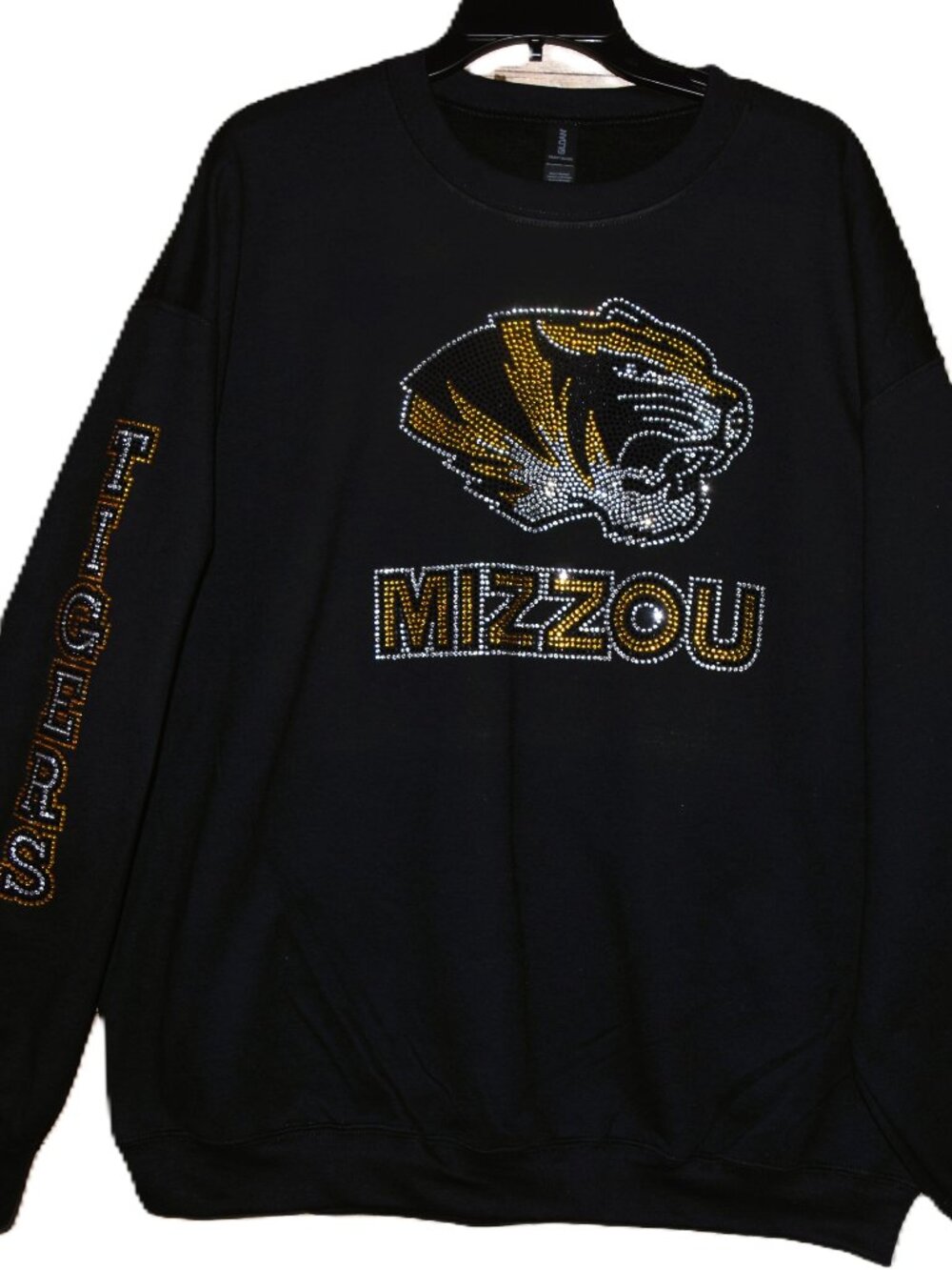 Missouri Tigers rhinestone bling sweatshirt Tigers sleeve S M L XL 2X 3X 4X 5X